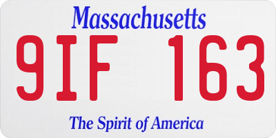 MA license plate 9IF163