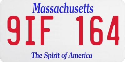 MA license plate 9IF164