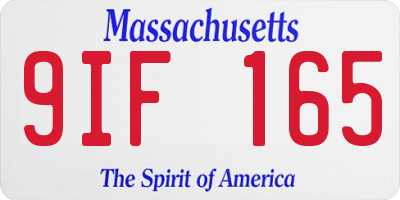 MA license plate 9IF165