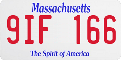 MA license plate 9IF166