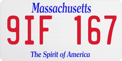 MA license plate 9IF167