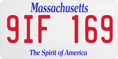 MA license plate 9IF169