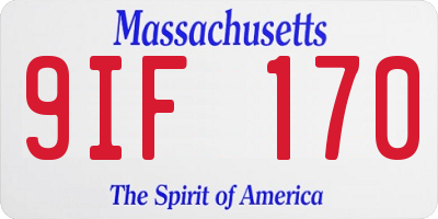 MA license plate 9IF170