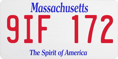 MA license plate 9IF172