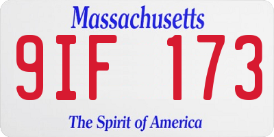 MA license plate 9IF173