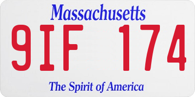 MA license plate 9IF174