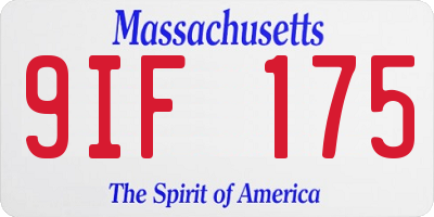 MA license plate 9IF175