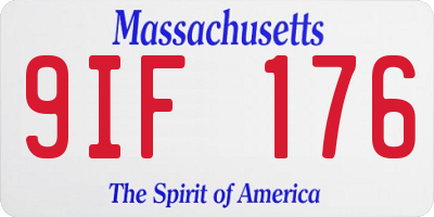 MA license plate 9IF176