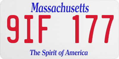 MA license plate 9IF177