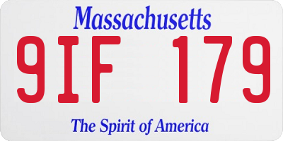 MA license plate 9IF179