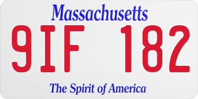 MA license plate 9IF182