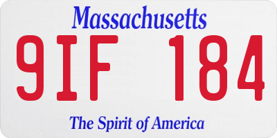 MA license plate 9IF184