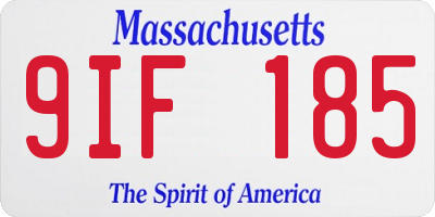 MA license plate 9IF185