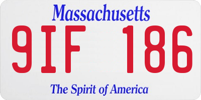 MA license plate 9IF186