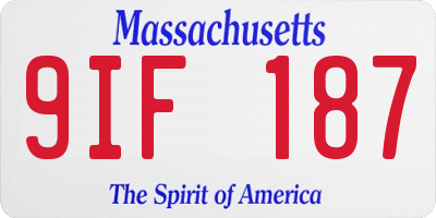 MA license plate 9IF187