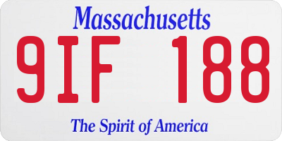 MA license plate 9IF188