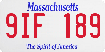 MA license plate 9IF189