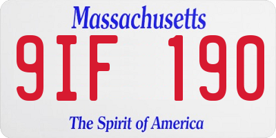 MA license plate 9IF190