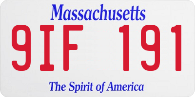 MA license plate 9IF191