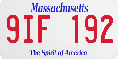 MA license plate 9IF192