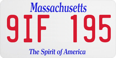 MA license plate 9IF195