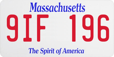 MA license plate 9IF196