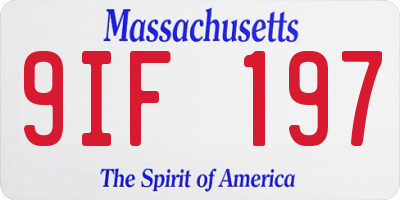 MA license plate 9IF197