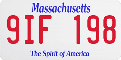 MA license plate 9IF198