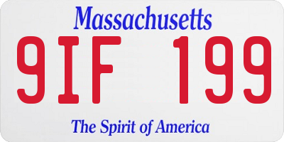 MA license plate 9IF199