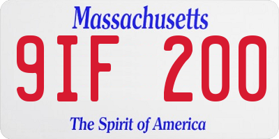 MA license plate 9IF200