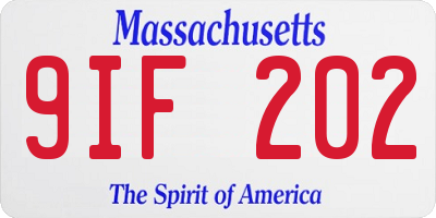 MA license plate 9IF202