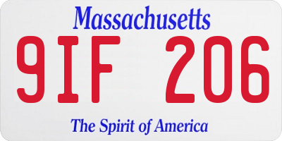 MA license plate 9IF206
