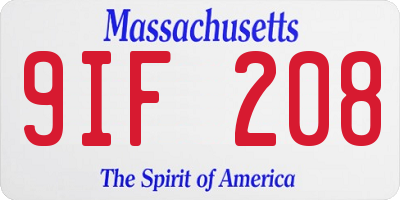 MA license plate 9IF208