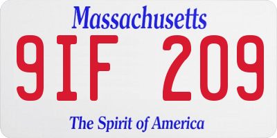 MA license plate 9IF209