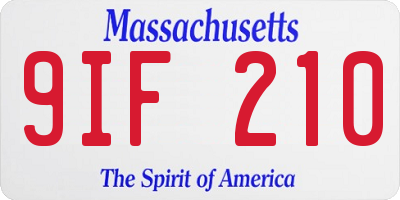 MA license plate 9IF210