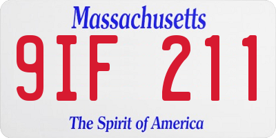 MA license plate 9IF211