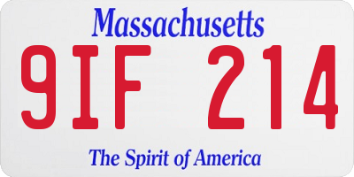 MA license plate 9IF214