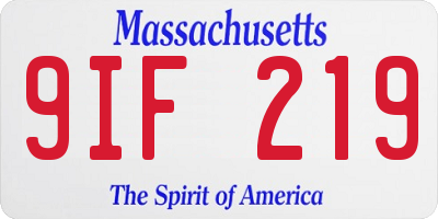 MA license plate 9IF219
