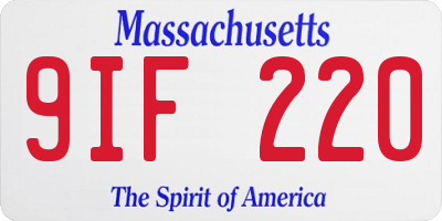 MA license plate 9IF220