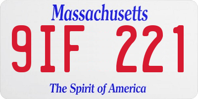MA license plate 9IF221