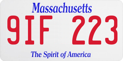 MA license plate 9IF223
