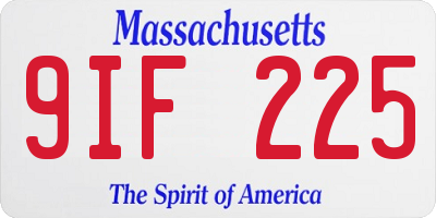 MA license plate 9IF225