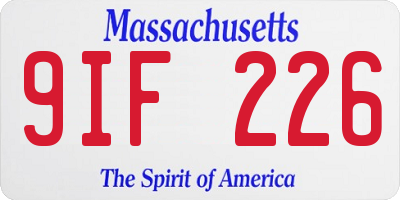 MA license plate 9IF226