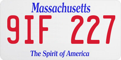 MA license plate 9IF227