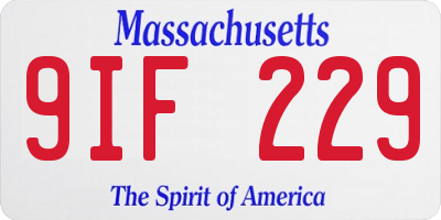 MA license plate 9IF229