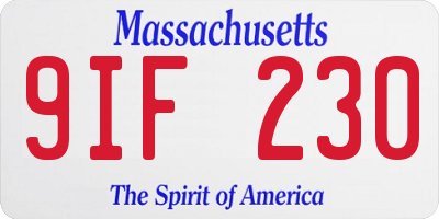 MA license plate 9IF230