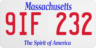 MA license plate 9IF232