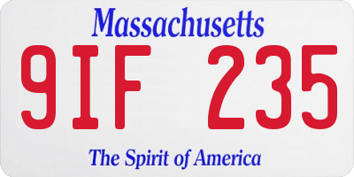 MA license plate 9IF235