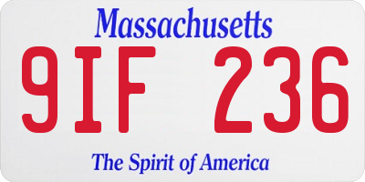 MA license plate 9IF236