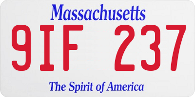 MA license plate 9IF237